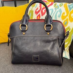 Dooney & Bourke Cameron Florentine Navy Leather Satchel.  New with tags